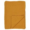 Textile·Plaids / Jetés|FALLON Plaid canapé moutarde - maille de coton recyclé