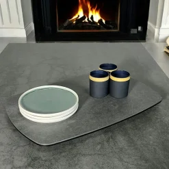 Arts De La Table·Plateaux|LOMBARDIE Plateau tournant apéritif en céramique marbrée noir & cuivrée