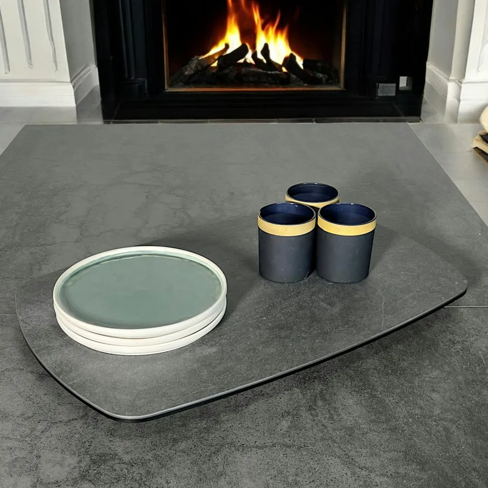 Arts De La Table·Plateaux|LOMBARDIE Plateau tournant apéritif en céramique anthracite