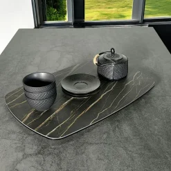 Arts De La Table·Plateaux|LOMBARDIE Plateau tournant apéritif en céramique anthracite