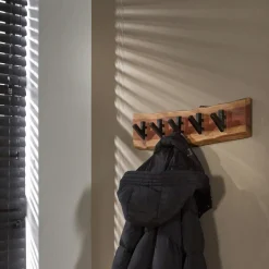Meubles D'Entrée·Portemanteaux|TRIBECA Portemanteau mural bois massif 5 crochets