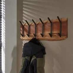 Meubles D'Entrée·Portemanteaux|TRIBECA Portemanteau mural bois massif 6 double crochets