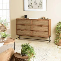 Sellettes En Métal|Tables D'Appoint Rondes|CORUMBA Porte-plante rond bois noir et métal 90 cm