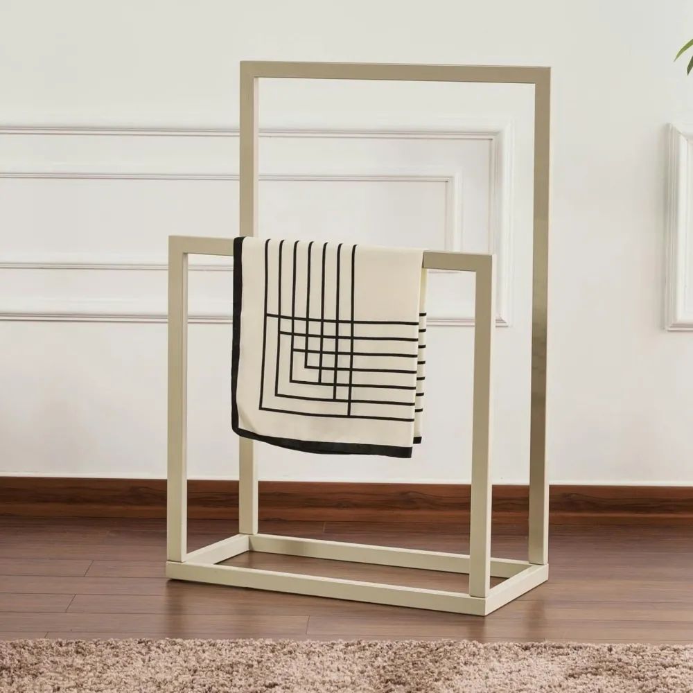 Meubles De Chambre·Valets De Chambre|SFAX Porte-serviettes sur pied - 2 barres noires, style design