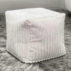 Meubles De Salon·Poufs| Pouf carré velours grosses côtes blanc VISBY