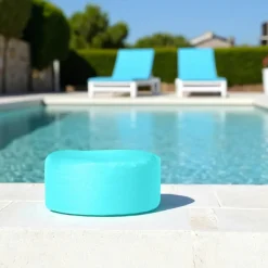Coussins / Poufs De Jardin|ARTA Pouf extérieur imperméable turquoise - forme ronde
