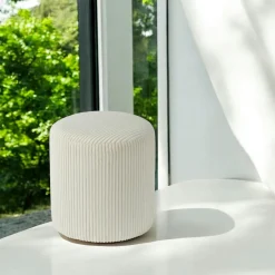 Meubles De Salon·Poufs|MALMOE Pouf rond velours côtelé bleu pétrole (lot de 2)