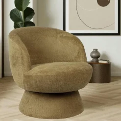 Meubles De Salon·Poufs|MALMOE Pouf rond velours côtelé rouille (lot de 2)
