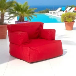Coussins / Poufs De Jardin|ARTA Pouf XXL extérieur avec accoudoirs - rouge