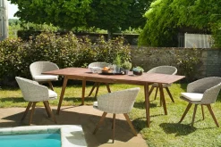 Salons De Jardin·Ensemble Repas|BAHIA Salon de jardin (1 table de jardin extensible 180x240, 6 fauteuils de jardin)
