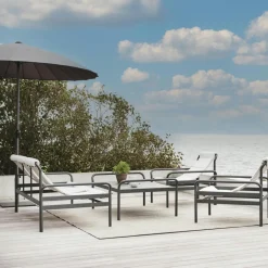 Salons De Jardin·Salons Détente|Meubles En Aluminium Brafab|Oslo Salon de jardin en aluminium vert sauge (4 pièces)