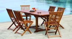 Salons De Jardin·Salons Détente|OUTDOOR BERGEN Salon de jardin en teck BERGEN (1 canapé 3 places, 2 fauteuils, 1 table basse)