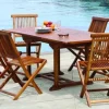 Salons De Jardin·Ensemble Repas|MACAO Salon de jardin en teck huilé Table rectangulaire 120/180cm 6 chaises