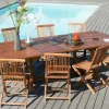 Salons De Jardin·Ensemble Repas|MACAO Salon de jardin en Teck massif huilé Table extensible 200/300x120x75cm + 8 Chaises