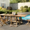 Salons De Jardin·Ensemble Repas|SUMMER Salon de jardin en teck (1 table de jardin extensible 180/240, 6 chaises)