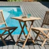 Salons De Jardin·Ensemble Repas|SUMMER Salon de jardin en teck Table carrée 60 cm et 2 chaises Java pliantes