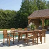 Salons De Jardin·Ensemble Repas|MACAO Salon de jardin teck huilé table pieds tréteaux 180/240 + 6 fauteuils