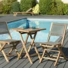 Salons De Jardin·Ensemble Repas|SUMMER Salon de Jardin Teck Table carrée 60x60 + 2 chaises pliantes ref. 30020849