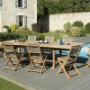 Salons De Jardin·Ensemble Repas|SUMMER Salon de Jardin Teck Table extensible 200/300 + 6 chaises pliantes 2 fauteuils pliants ref. 30020853