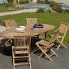 Salons De Jardin·Ensemble Repas|SUMMER Salon de jardin Teck table ovale 180x100cm 6 chaises