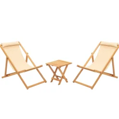 Salons De Jardin·Salons Détente|Transats / Bains De Soleil|SORA Salon jardin détente 2 places - bois et toile