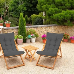 Salons De Jardin·Salons Détente|Transats / Bains De Soleil|SORA Salon jardin détente 2 places gris - bois et toile