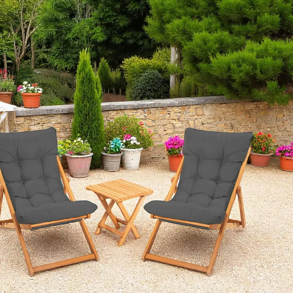 Salons De Jardin·Salons Détente|Transats / Bains De Soleil|SORA Salon jardin détente 2 places gris - bois et toile