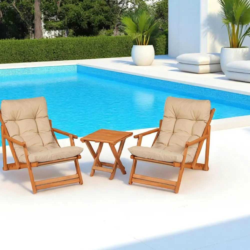 Salons De Jardin·Salons Détente|Transats / Bains De Soleil|SORA Salon jardin détente bleu - 2 assises confort