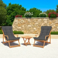 Salons De Jardin·Salons Détente|Transats / Bains De Soleil|SORA Salon jardin détente gris - 2 assises confort