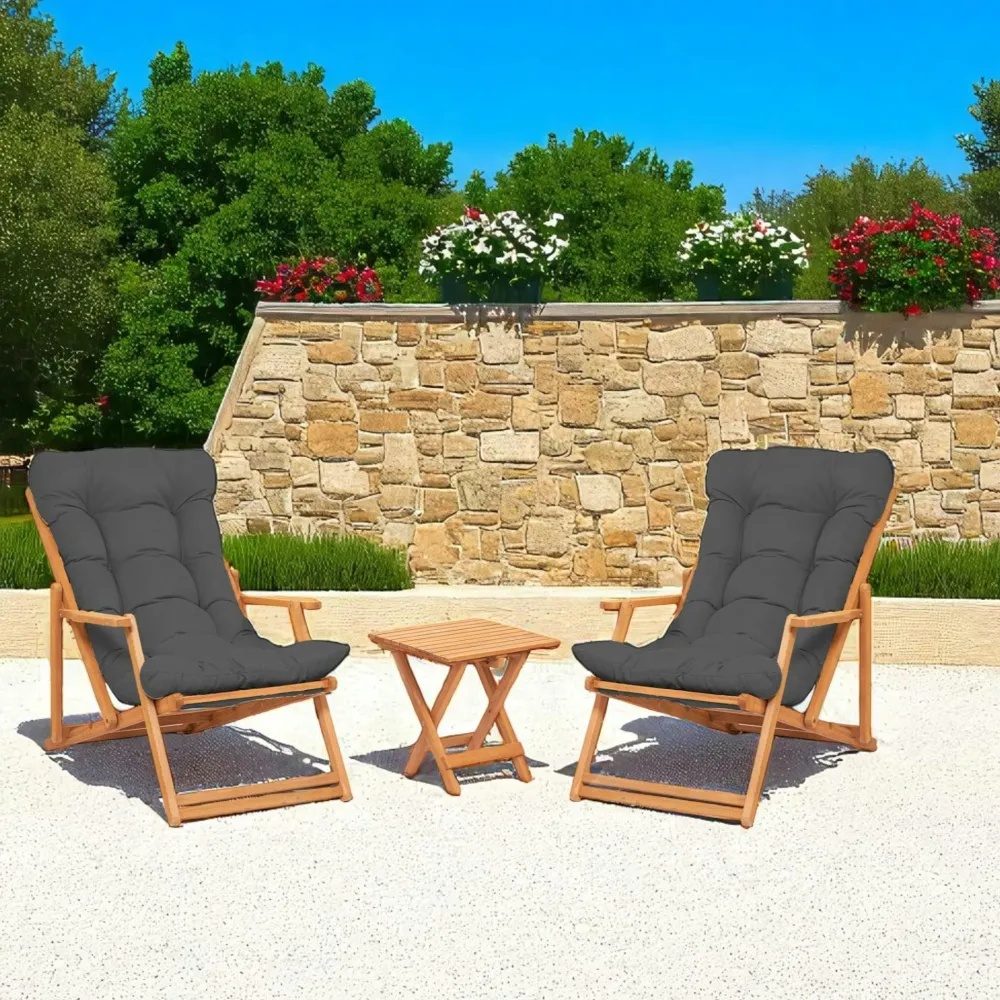 Salons De Jardin·Salons Détente|Transats / Bains De Soleil|SORA Salon jardin détente gris - 2 assises confort