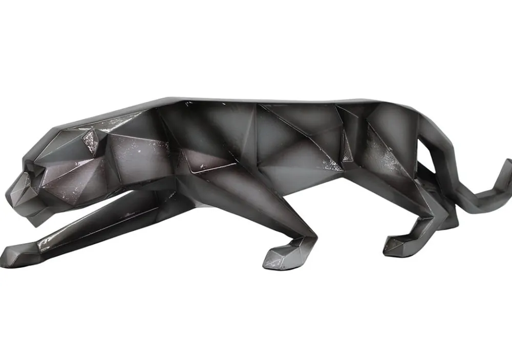 Objets Décoration·Figurines / Statues| Sculpture moderne panthère gris anthracite 48 cm