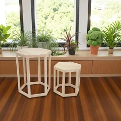 Sellettes En Métal|Maori Sellettes hexagonales hévéa (LA PAIRE)