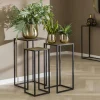 Sellettes En Métal|Tables D'Appoint En Métal|NOVA Sellettes noir et or (lot de 3)