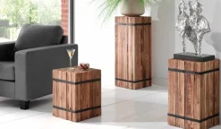 Sellettes En Métal|Canada Support pour plante teck naturel moyen modèle