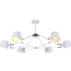 Suspensions / Lustres|MODENE Suspension araignée blanche 6 abat-jour