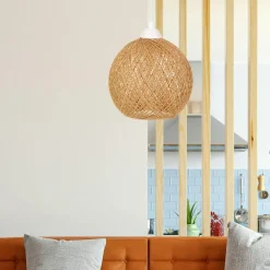 Suspensions / Lustres|AROSA Suspension bohème en jute naturelle - finition cuivre