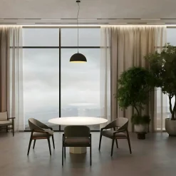 Suspensions / Lustres|FLORA Suspension de cuisine moderne - dôme noir mat