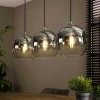 Univers Déco·Design Contemporain|Suspensions / Lustres|RALF Suspension de table à manger en verre fumé 3 globes XL