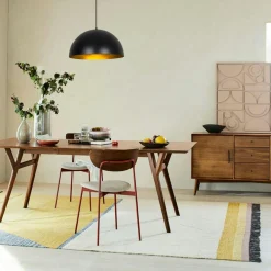 Suspensions / Lustres|SILE Suspension de table noire dôme intérieur doré Ø60 cm