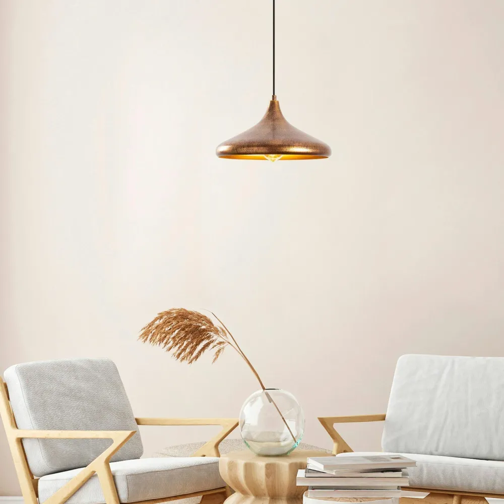 Suspensions / Lustres|SILE Suspension design cuivrée – forme soucoupe