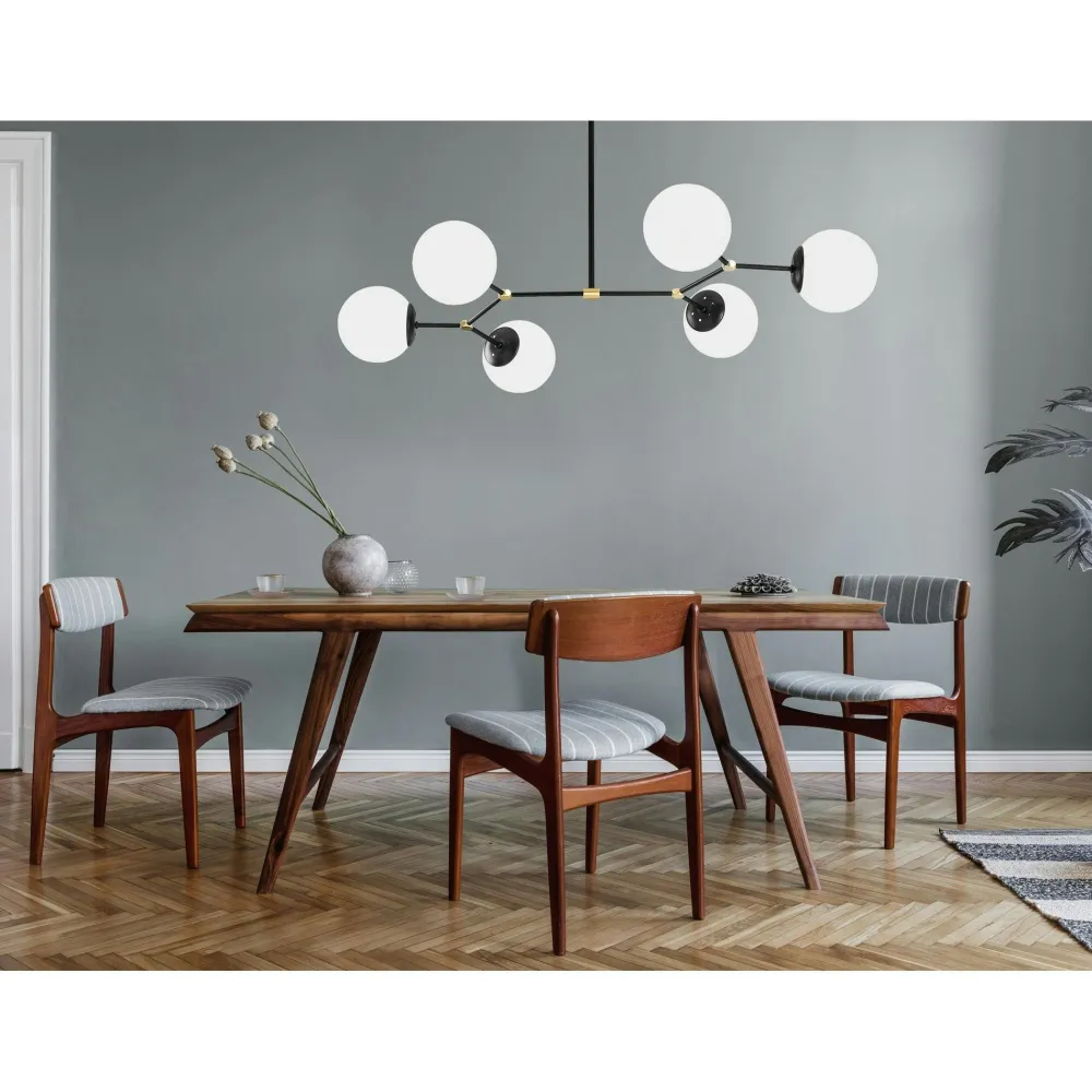 Suspensions / Lustres|SIERRE Suspension design dorée 6 globes verre dépoli