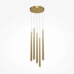 Suspensions / Lustres|AURORA Suspension design dorée LED - 5 tiges verticales