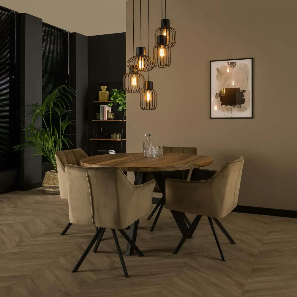 Suspensions / Lustres|RALF Suspension design en verre fumé 3 abat-jour coniques