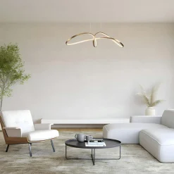 Suspensions / Lustres|AVA Suspension design LED avec boucle noire stylisée