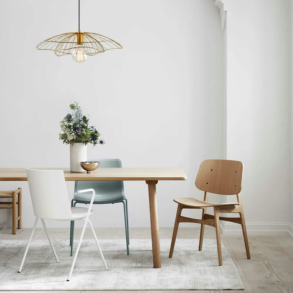 Suspensions / Lustres|SINOP Suspension design métal doré filaire forme fleur