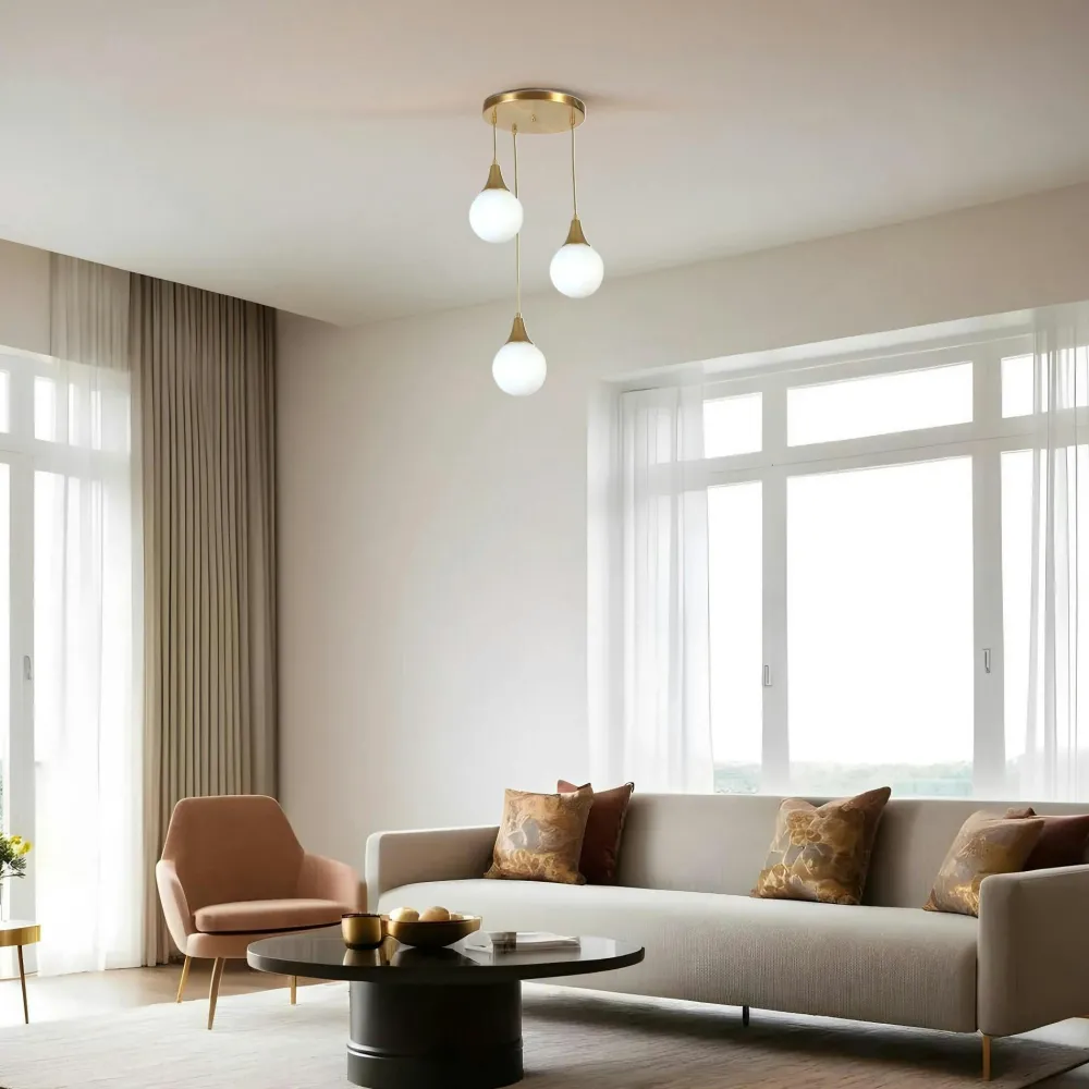 Suspensions / Lustres|SINOP Suspension design métal doré filaire forme fleur