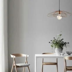 Suspensions / Lustres|SINOP Suspension design métal noir filaire forme fleur