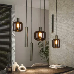 Suspensions / Lustres|SINOP Suspension design noire filaire fleur stylisée