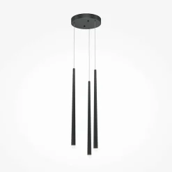 Suspensions / Lustres|AURORA Suspension design noire LED - 3 tiges verticales