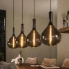 Suspensions / Lustres|NOVA Suspension en verre fumé forme goutte 4 lampes